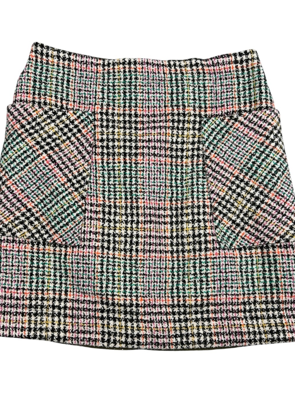Anthropologie Maeve Bijou Plaid Tweed Mini Skirt Multicolor Wool Blend Womens 6